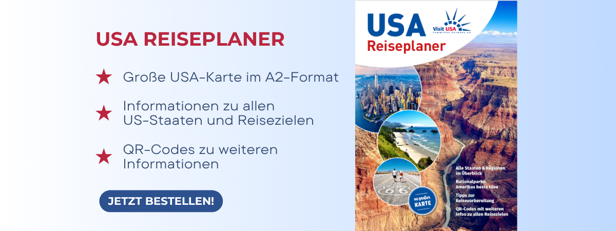 Kostenlosen USA Reiseplaner per Post oder als PDF erhalten