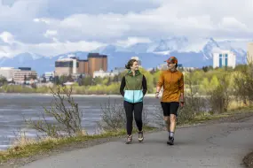Walking on the Coastal Trail near downtown Anchorage  | Walking on the Coastal Trail near downtown Anchorage |   – provided by Visit Anchorage
