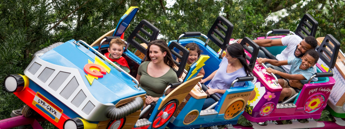 Grovers Box Car Derby Coaster in SeaWorld Orlando