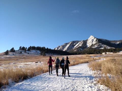 The Flatirons Winter Hiking  | The Flatirons Winter Hiking |   – provided by Visit Boulder