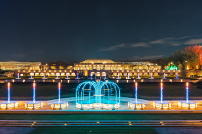Blick von der großen Springbrunnenanlage der Longwood Gardens  | Blick von der großen Springbrunnenanlage der Longwood Gardens |   – Holden Barnes for Longwood Gardens