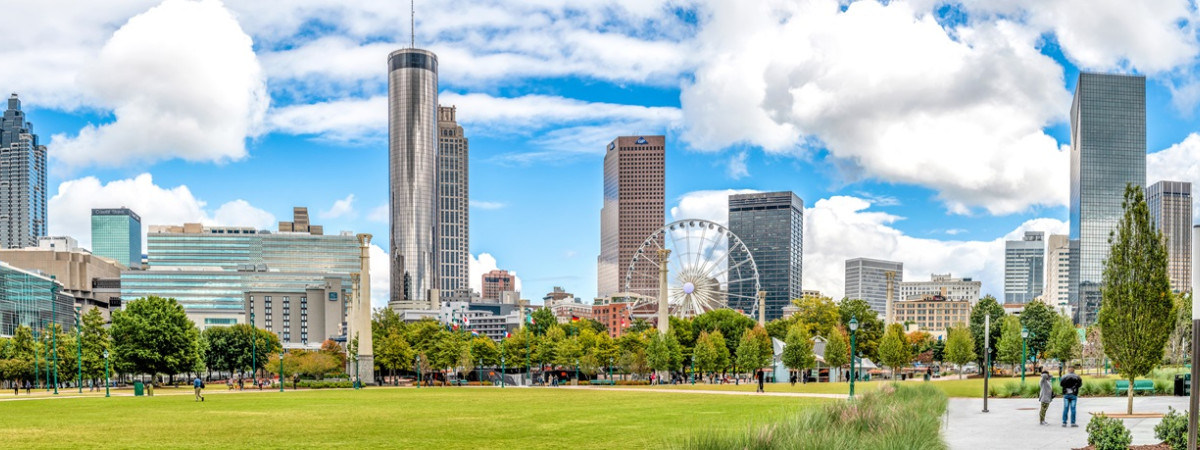 Atlanta Central Olympic Park Panorama in early fall