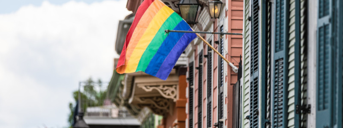 Regenbogenfahnen in New Orleans