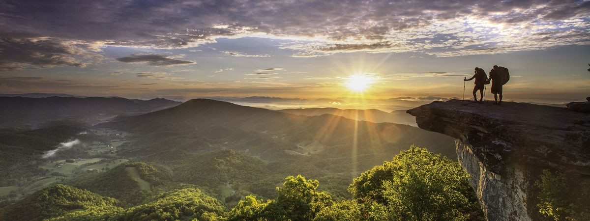 McAfee Knob in den Blue Ridge Mountains entlang des Appalachian Trails in Virginia