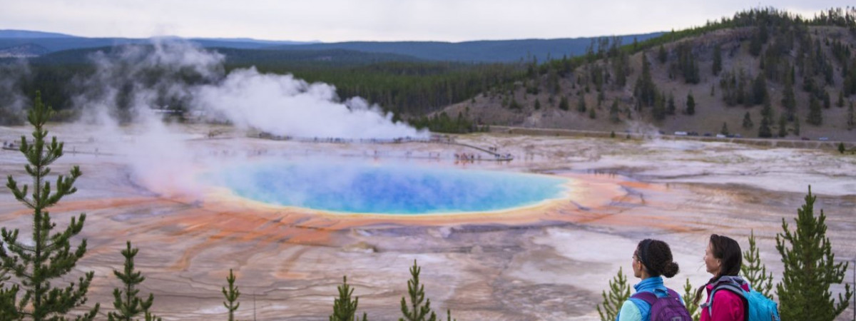 Die Grand Prismatic Spring im Yellowstone National Park