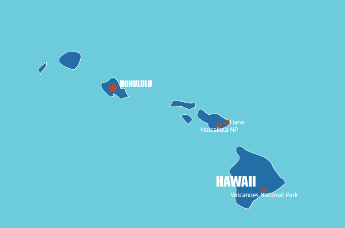 Highlight Karte von Hawaii